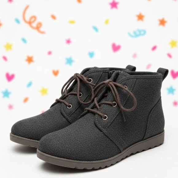 Jellypop Dark Grey Felt Ankle Boots Women’s Size 7.5 – Zipper Closure  Brand New - Picture 4 of 5